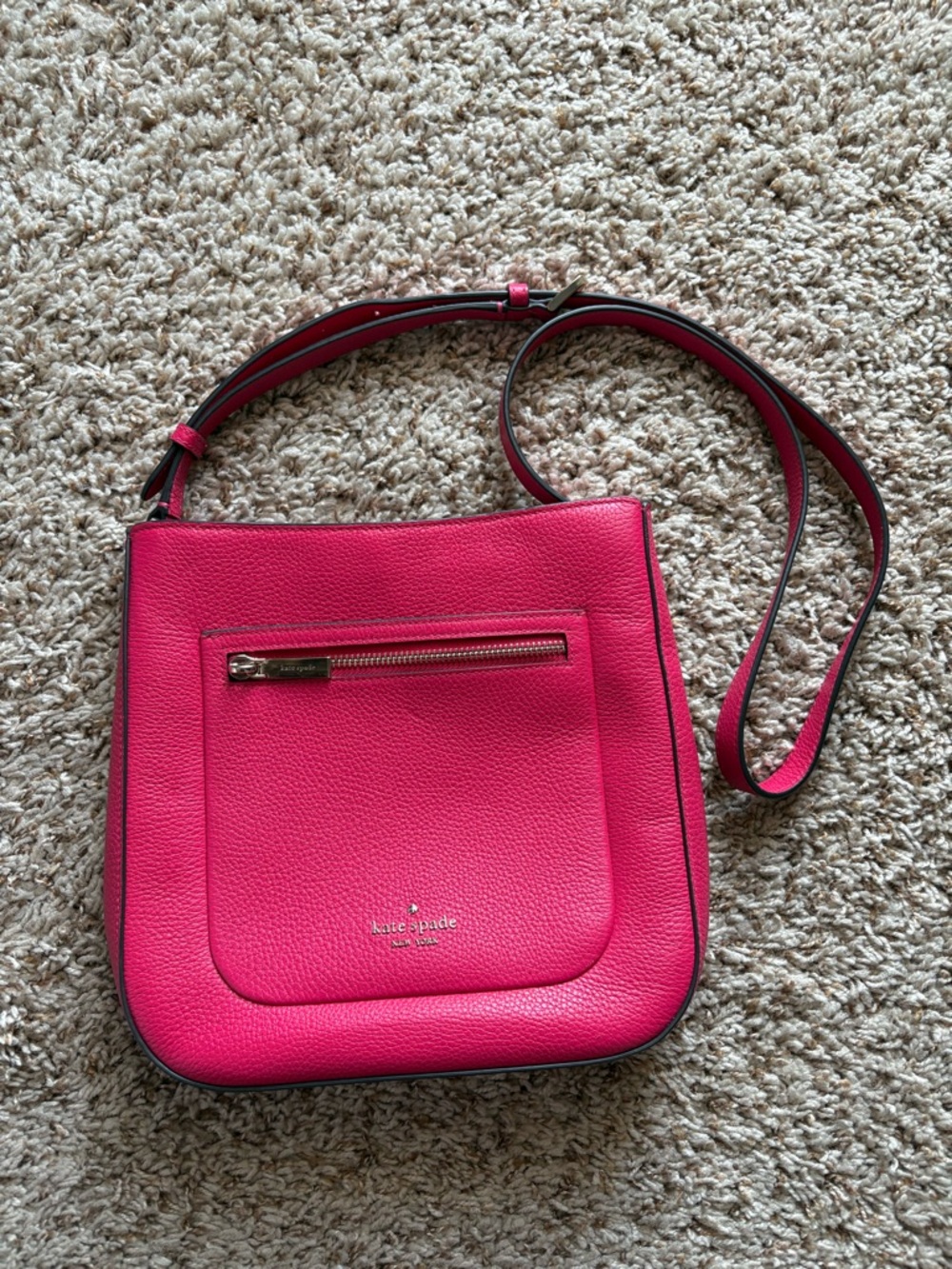 kate spade Hot Pink Pebbled Leather Crossbody Bag